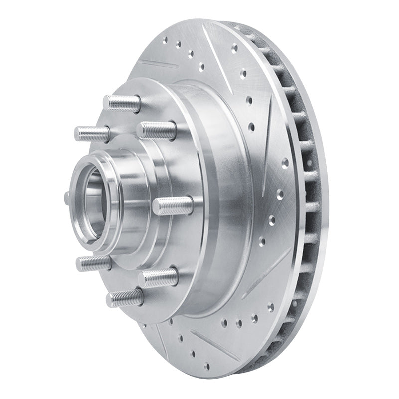 R1 Concepts R1 92-02 Chevrolet C1500 Suburban Front Right Drilled & Slotted Silver Brake Rotor