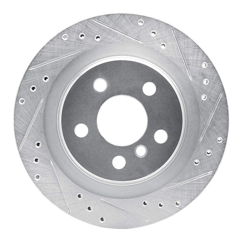 R1 Concepts R1 16-26 BMW 228I xDrive Gran Coupe Rear Right Drilled & Slotted Silver Brake Rotor