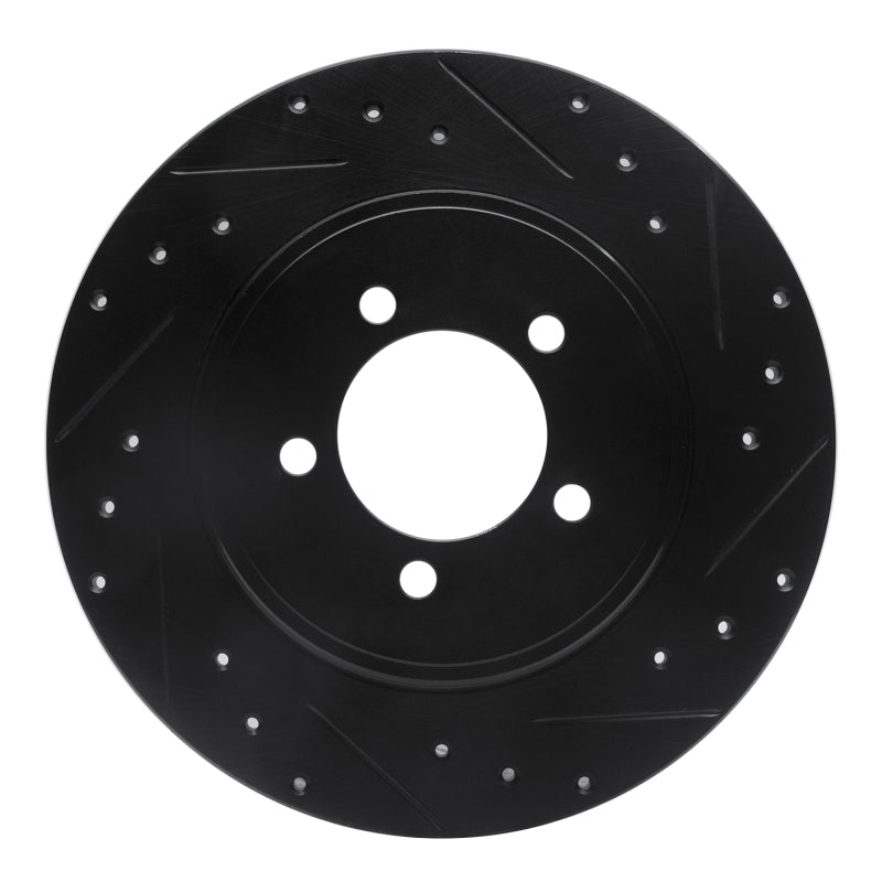R1 Concepts R1 03-05 Lincoln AVIATOR Rear Right Drilled & Slotted Black Brake Rotor