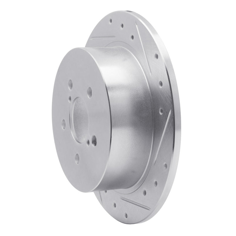 R1 Concepts R1 05-09 Subaru Outback Rear Right Drilled & Slotted Silver Brake Rotor