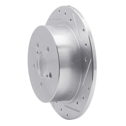 R1 Concepts R1 05-09 Subaru Outback Rear Right Drilled & Slotted Silver Brake Rotor