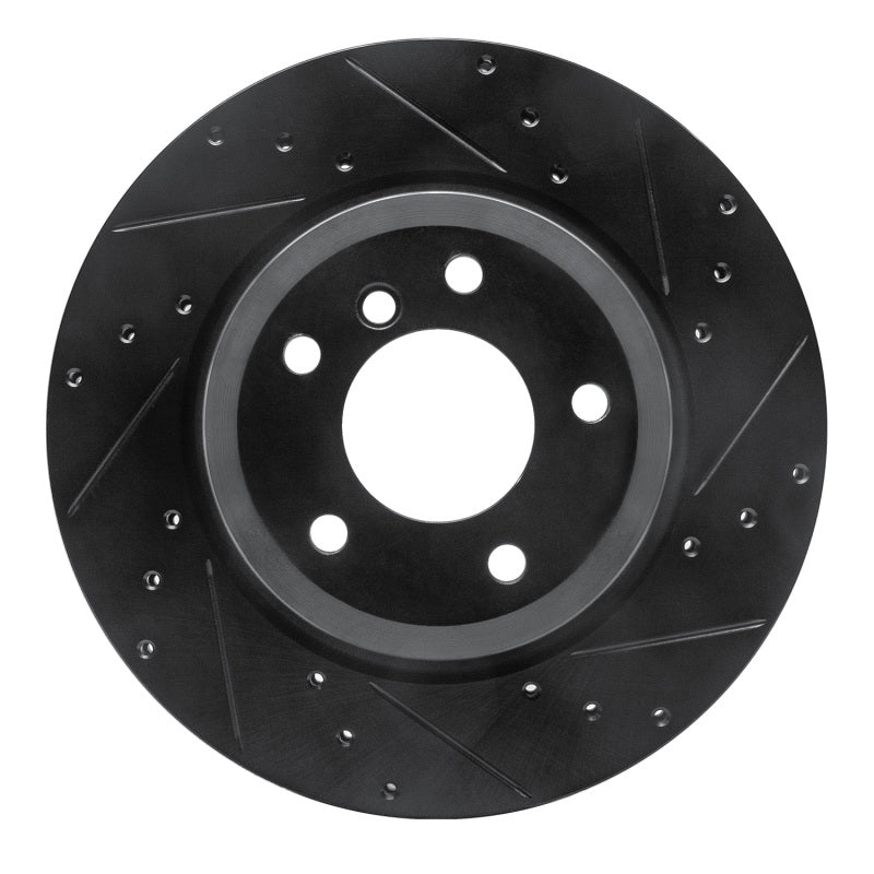 R1 Concepts R1 11-16 BMW Z4 Rear Right Drilled & Slotted Black Brake Rotor