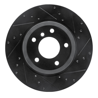 R1 Concepts R1 11-16 BMW Z4 Rear Right Drilled & Slotted Black Brake Rotor