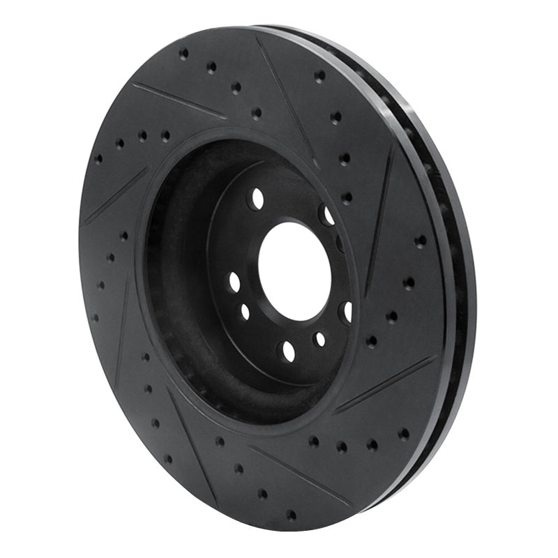 R1 Concepts R1 06-12 Mercedes-Benz ML350 Front Left Drilled & Slotted Black Brake Rotor