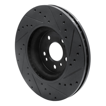 R1 Concepts R1 06-12 Mercedes-Benz ML350 Front Left Drilled & Slotted Black Brake Rotor