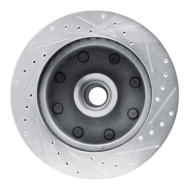 R1 Concepts R1 80-85 Ford F-250 2WD (Excl Super Duty) Front Left Drilled & Slotted Silver Brake Rotor