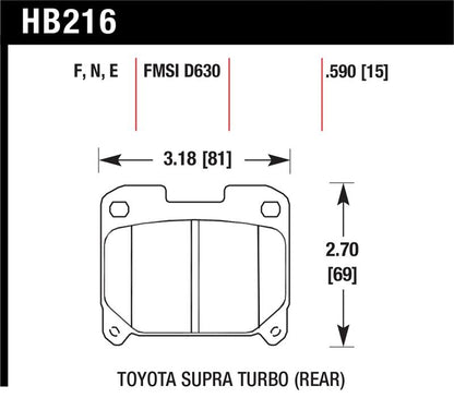 Hawk Performance Hawk 93-98 Toyota Supra TT HPS Street Rear Brake Pads