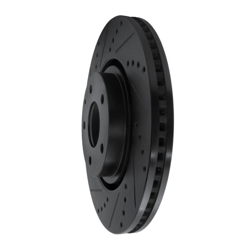 R1 Concepts R1 16-25 Mazda 6 Front Left Drilled & Slotted Black Brake Rotor