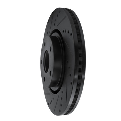 R1 Concepts R1 16-25 Mazda 6 Front Left Drilled & Slotted Black Brake Rotor
