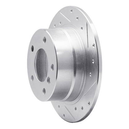 R1 Concepts R1 95-99 BMW 318TI Rear Right Drilled & Slotted Silver Brake Rotor