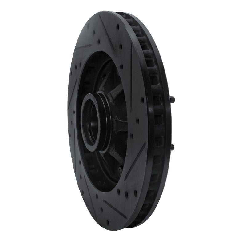 R1 Concepts R1 97-02 Ford F-250 2WD (Excl Super Duty) Front Left Drilled & Slotted Black Brake Rotor