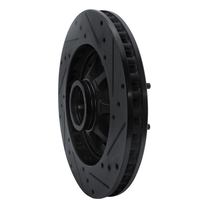 R1 Concepts R1 97-02 Ford F-250 2WD (Excl Super Duty) Front Left Drilled & Slotted Black Brake Rotor
