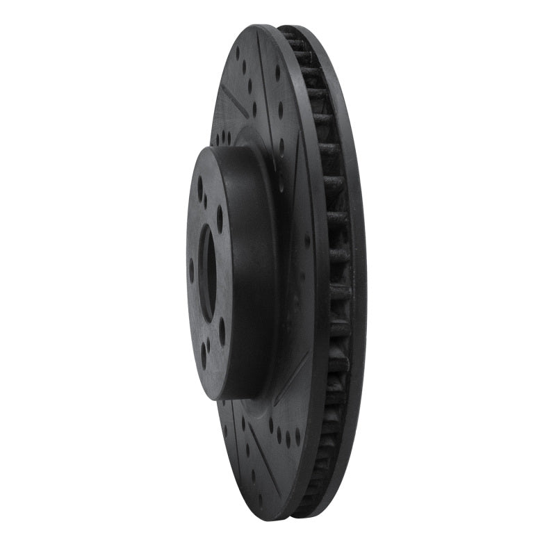 R1 Concepts R1 00-10 Pontiac Vibe Front Right Drilled & Slotted Black Brake Rotor