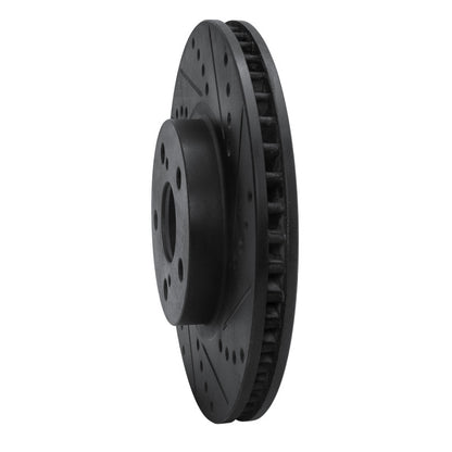 R1 Concepts R1 00-10 Pontiac Vibe Front Right Drilled & Slotted Black Brake Rotor
