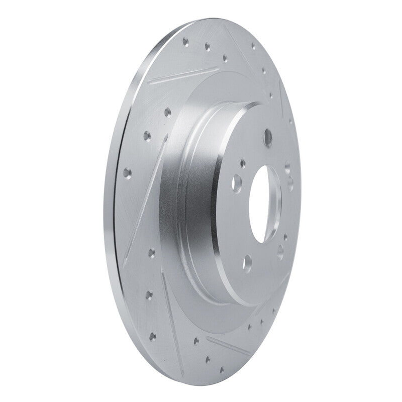 R1 Concepts R1 2021-2025 Acura TLX Rear Right Drilled & Slotted Silver Brake Rotor
