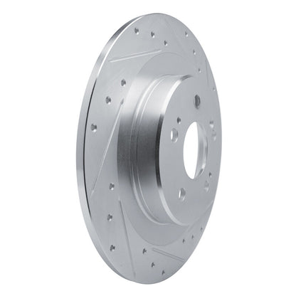 R1 Concepts R1 2021-2025 Acura TLX Rear Right Drilled & Slotted Silver Brake Rotor