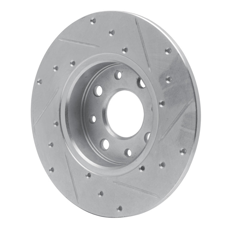R1 Concepts R1 13-19 Fiat 500E Rear Left Drilled & Slotted Silver Brake Rotor