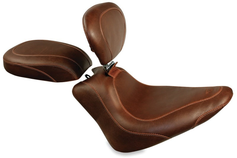 Mustang Motorcycle Mustang 11-13 Harley Blackline, 12-17 Slim/Slim S Tripper Passenger Seat - Distressed Brown