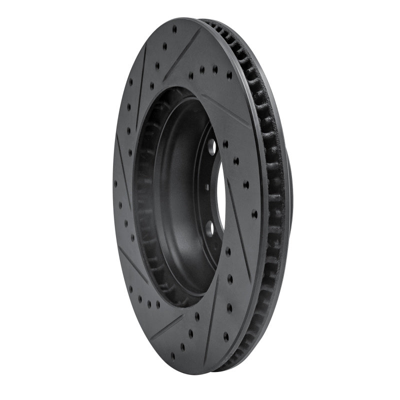 R1 Concepts R1 97-04 Porsche Boxster Front Right Drilled & Slotted Black Brake Rotor