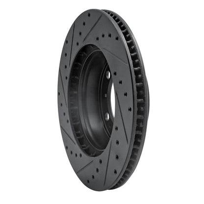 R1 Concepts R1 97-04 Porsche Boxster Front Right Drilled & Slotted Black Brake Rotor