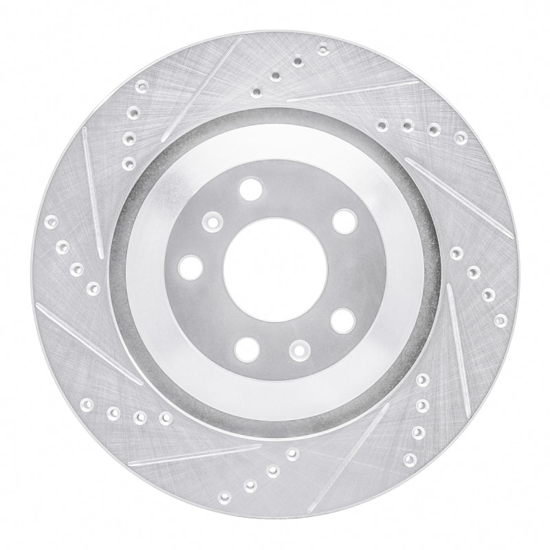 R1 Concepts R1 04-18 Audi A8 Rear Left Drilled & Slotted Silver Brake Rotor