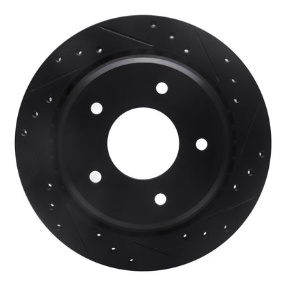 R1 Concepts R1 94-96 Chevrolet Impala Rear Right Drilled & Slotted Black Brake Rotor