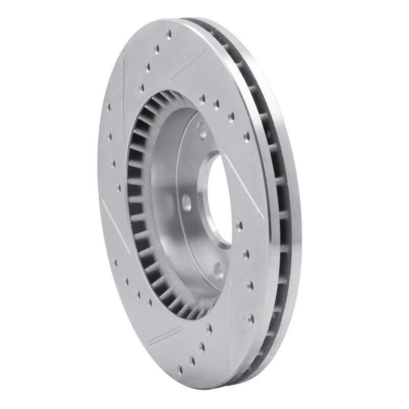 R1 Concepts R1 07-10 Hyundai Elantra Front Right Drilled & Slotted Silver Brake Rotor