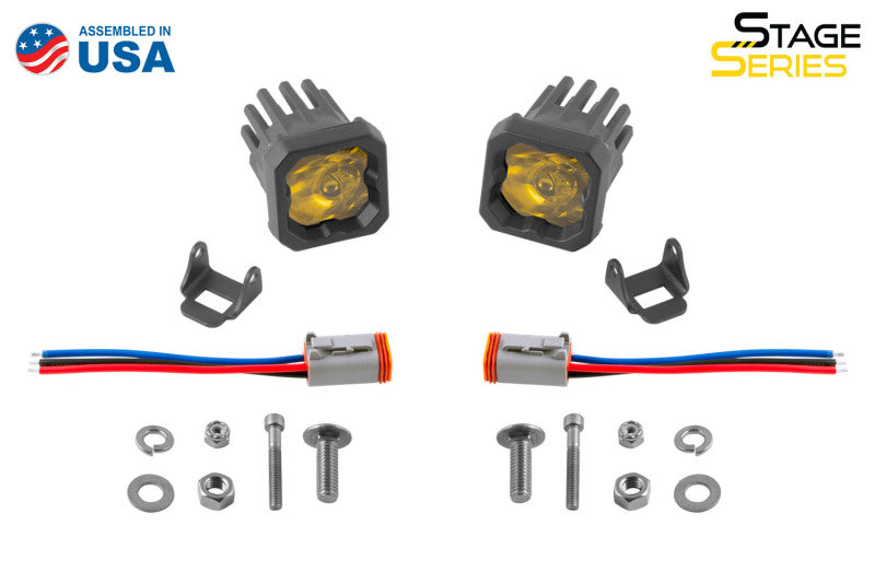 Diode Dynamics Stage Series C1 LED Pod Sport - Yellow Wide Standard ABL (Pair)