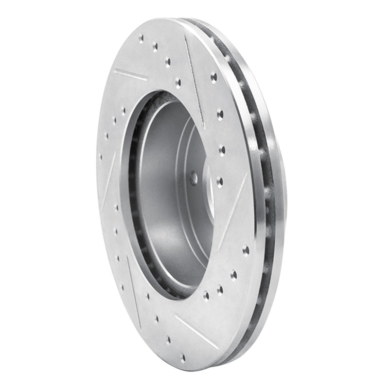 R1 Concepts R1 83-89 Chrysler Conquest Front Left Drilled & Slotted Silver Brake Rotor