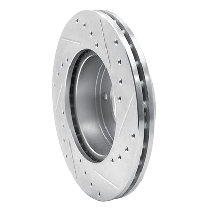 R1 Concepts R1 83-89 Chrysler Conquest Front Left Drilled & Slotted Silver Brake Rotor