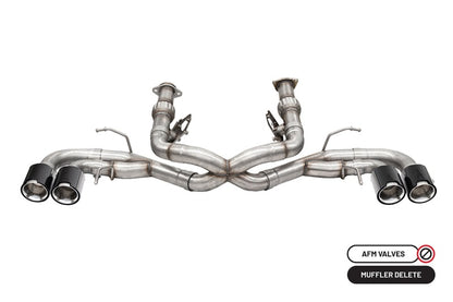 CORSA Performance Corsa 2020-2025 Chevrolet Corvette C8 RWD 3in Track Cat-Back Delete Exhaust w/4.5in CF Polished Tips