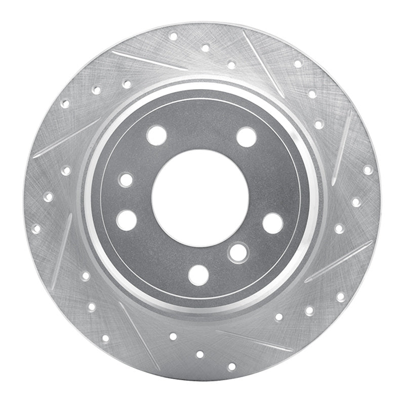 R1 Concepts R1 89-95 BMW 525I (USA/Canada) Rear Right Drilled & Slotted Silver Brake Rotor