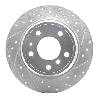 R1 Concepts R1 89-95 BMW 525I (USA/Canada) Rear Right Drilled & Slotted Silver Brake Rotor