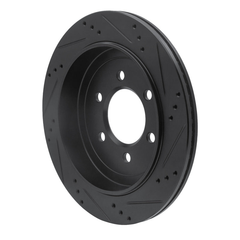 R1 Concepts R1 02-06 Ford Expedition Rear Left Drilled & Slotted Black Brake Rotor