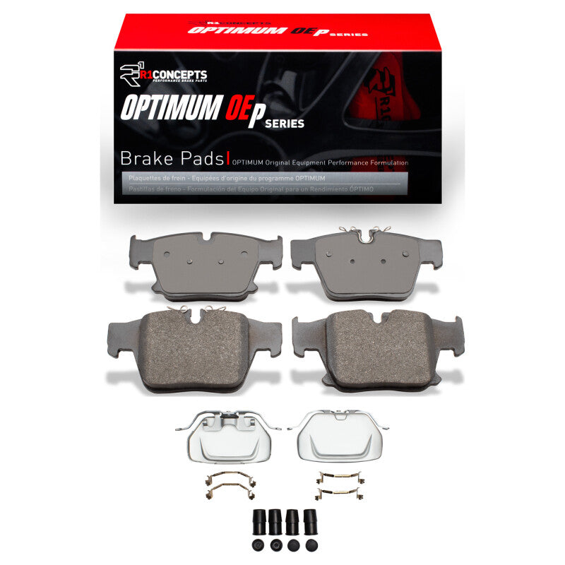 R1 Concepts R1 23-25 BMW 740I Rear Optimum OE Pads & Hardware Kit