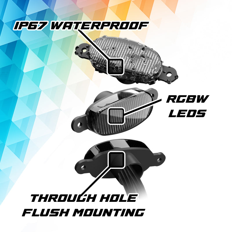 XKGLOW XK Glow XKmax Pre-Runner Style RGBW LED Grill Pods - 4pc