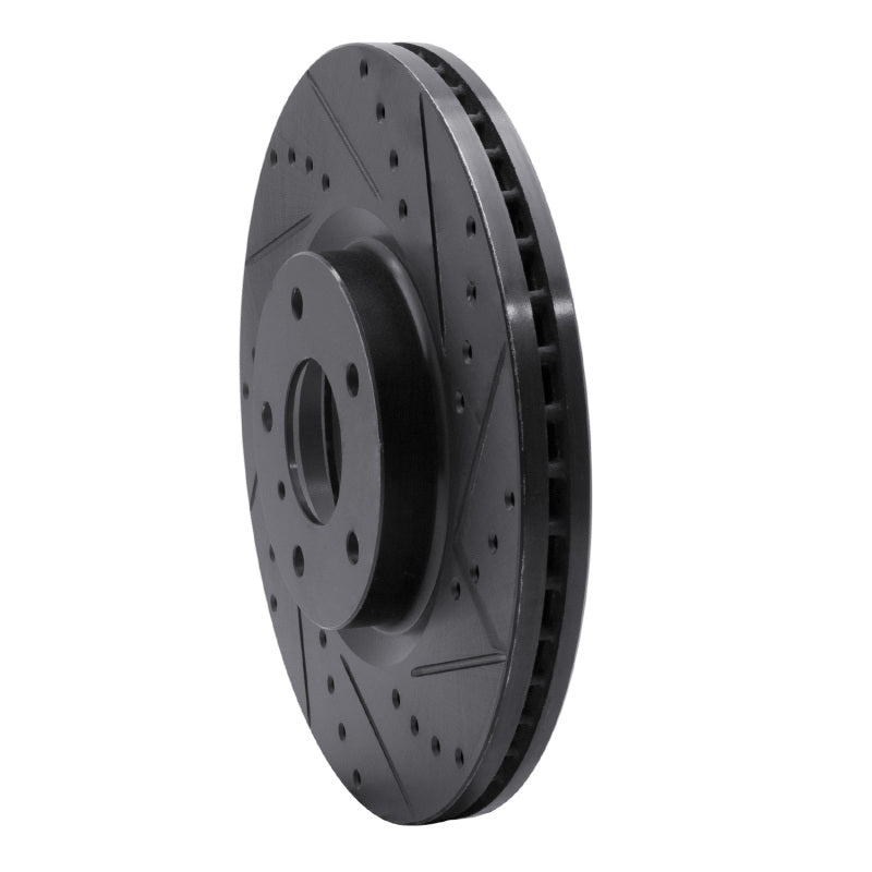 R1 Concepts R1 03-23 Infiniti FX35 Front Right Drilled & Slotted Black Brake Rotor