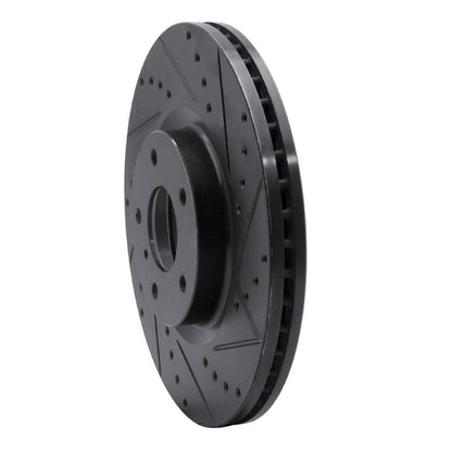 R1 Concepts R1 03-23 Infiniti FX35 Front Right Drilled & Slotted Black Brake Rotor