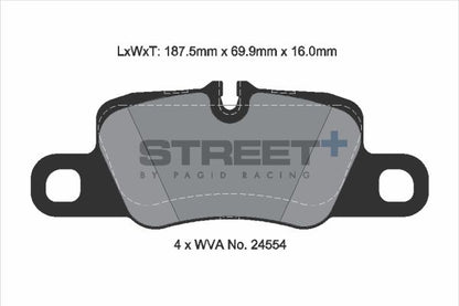 PAGID Racing T8078SP2001 STREET+ Brake Pads