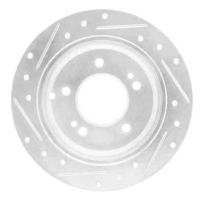 R1 Concepts R1 01-10 Hyundai TUCSON Rear Right Drilled & Slotted Silver Brake Rotor