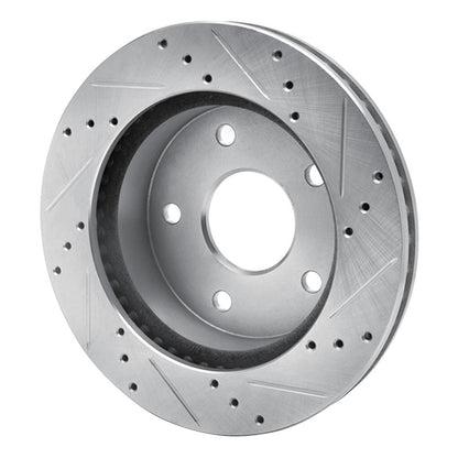R1 Concepts R1 00-01 Dodge Ram 1500 Pickup Front Left Drilled & Slotted Silver Brake Rotor