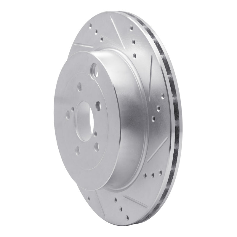 R1 Concepts R1 17-25 Subaru BRZ Rear Right Drilled & Slotted Silver Brake Rotor