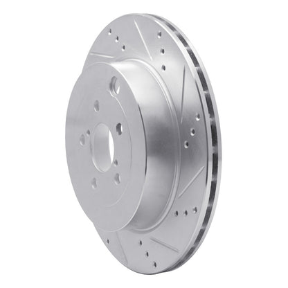 R1 Concepts R1 17-25 Subaru BRZ Rear Right Drilled & Slotted Silver Brake Rotor