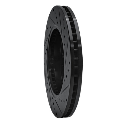 R1 Concepts R1 09-09 Ford F-150 4WD Front Left Drilled & Slotted Black Brake Rotor