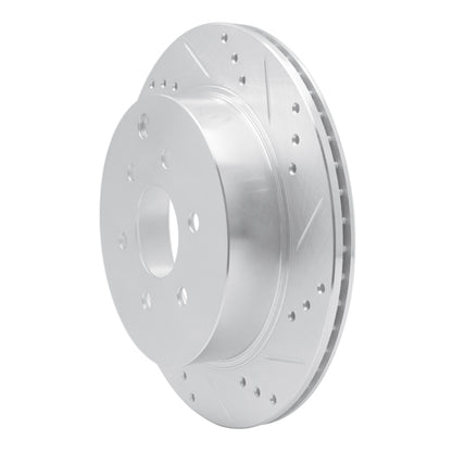 R1 Concepts R1 05-12 Nissan Pathfinder Rear Right Drilled & Slotted Silver Brake Rotor