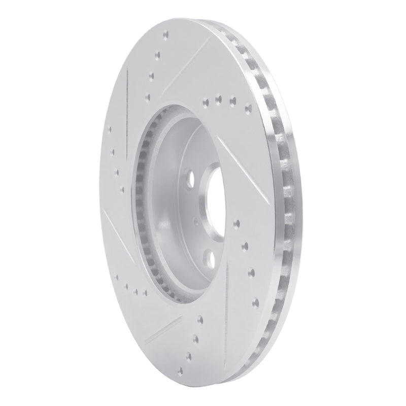 R1 Concepts R1 12-18 Toyota Yaris (USA/Canada) Front Right Drilled & Slotted Silver Brake Rotor