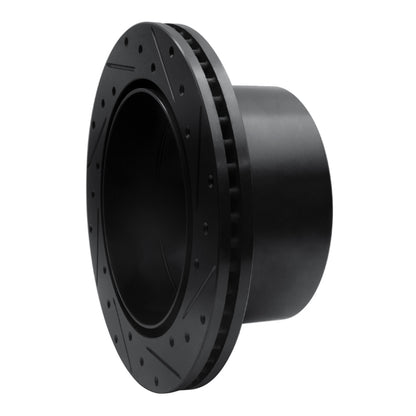 R1 Concepts R1 01-10 Chevrolet Express 3500 Rear Left Drilled & Slotted Black Brake Rotor