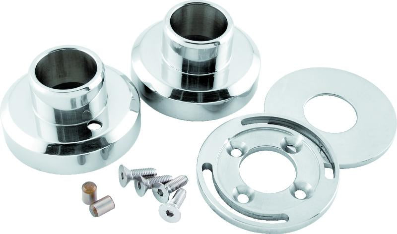 Bikers Choice Polished Stainless Steel Hidden External Fork Stop Kit Custom