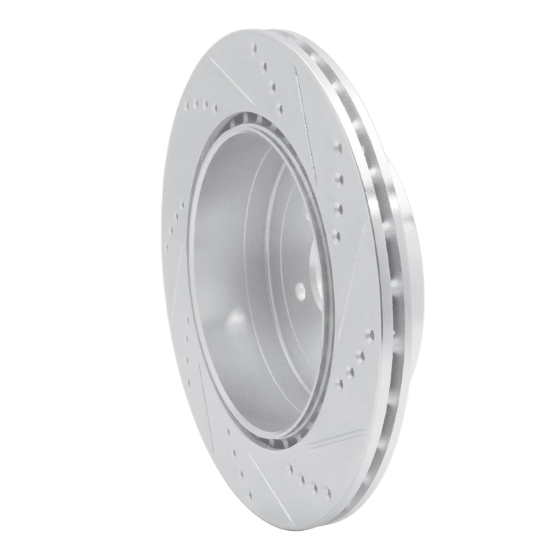R1 Concepts R1 03-04 Subaru Impreza Rear Left Drilled & Slotted Silver Brake Rotor