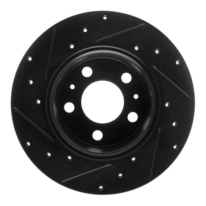 R1 Concepts R1 67-72 Volvo 164 Front Right Drilled & Slotted Black Brake Rotor